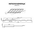 Металлочерепица МЕТАЛЛ ПРОФИЛЬ МаксиКаскад NormanMP (ПЭ-01-9006-0.5)